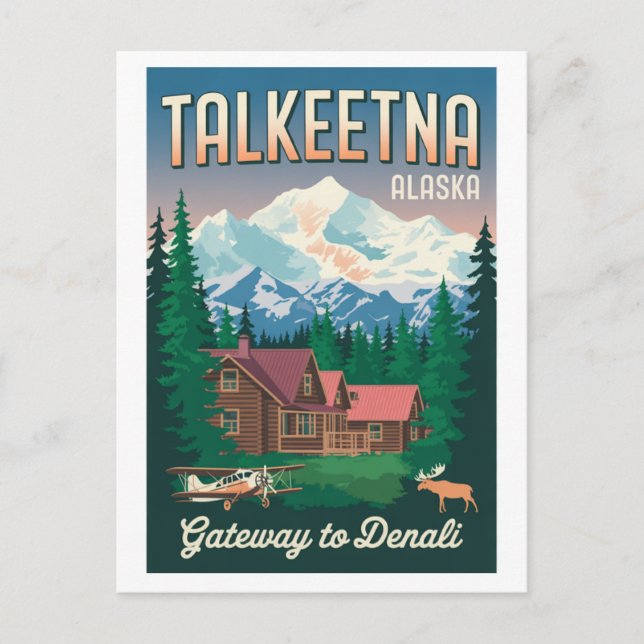 Talkeetna Alaska Gateway till Denali  Vykort (Framsida)