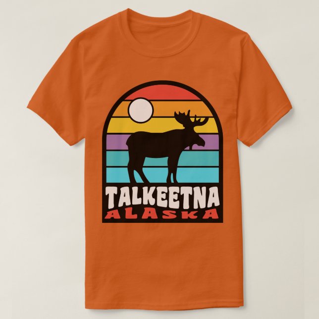 Talkeetna Alaska Moose Badge T Shirt (Design framsida)