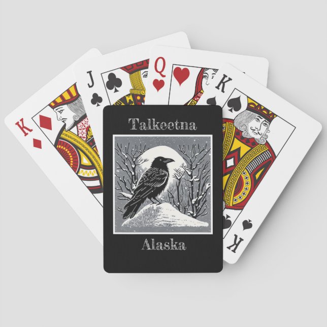 Talkeetna Alaska Raven i Snö Casinokort (Baksidan)