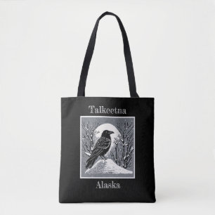 Talkeetna Alaska Raven i Snö Tygkasse