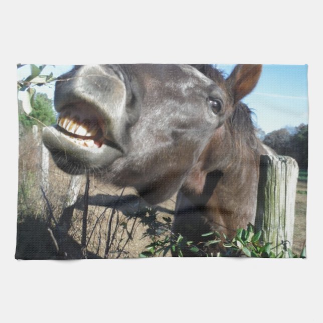 Talking Brown Horse Kökshandduk (Horisontell)