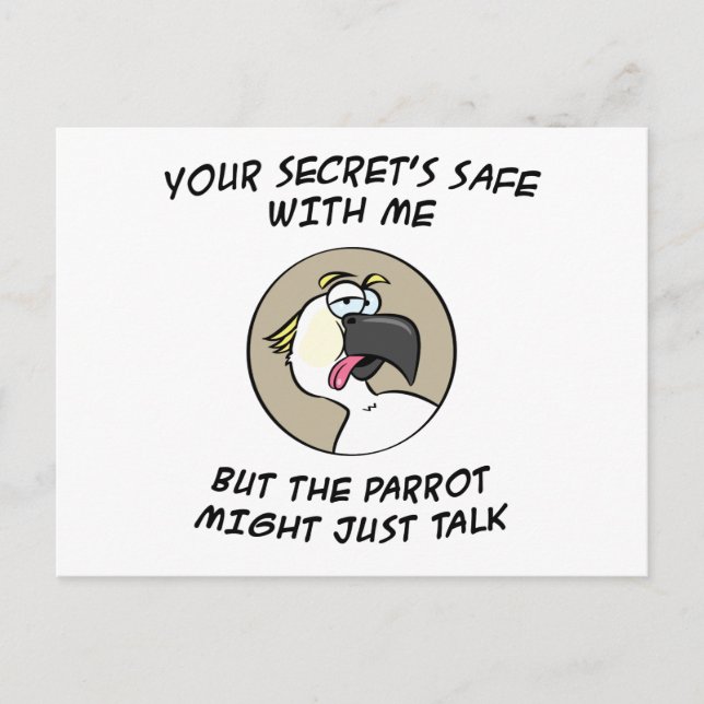 Talking Cockatoo Parrot Vykort (Framsida)