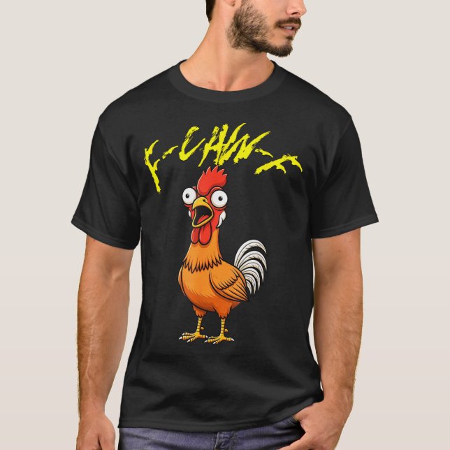Talking Funny Chicken  T Shirt (Framsida)