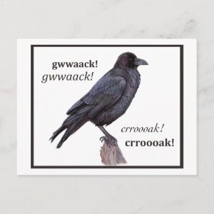 Talking Raven Hälsning Vykort