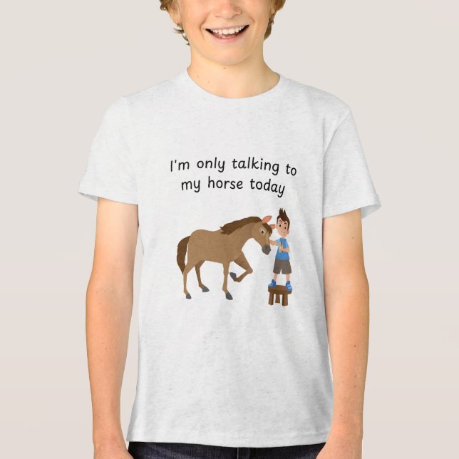 Talking with horse boy t shirt (Framsida)