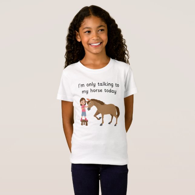 Talking with my horse girl t shirt (Hel framsida)