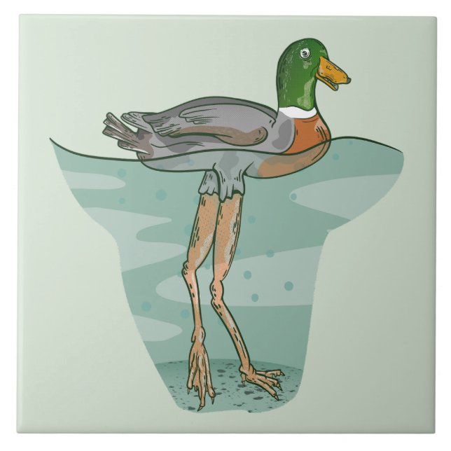 Tall anka med lång ben kakelplatta (Framsidan)