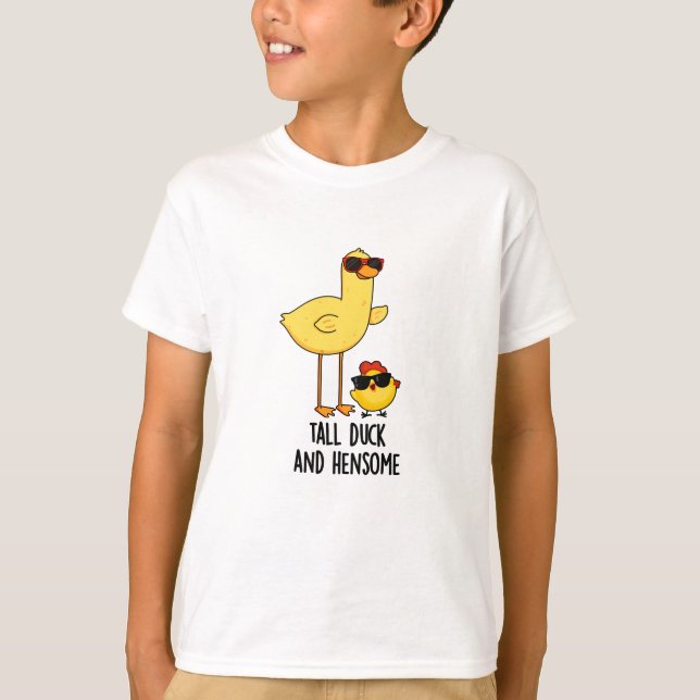 Tall Anka och Hensome Funny Animal Pun T Shirt (Framsida)