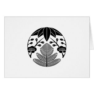 Tall, bambublad,ume hälsningskort