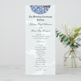 Tall Blue Hydrangea Bröllop Ceremony-program Program