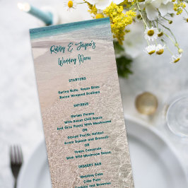 Tall Bröllop Menu Tropical Beach Scene-mall Meddelande