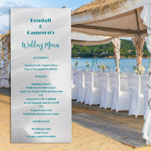 Tall Bröllop Menu White Beach Sand-mall Meddelande