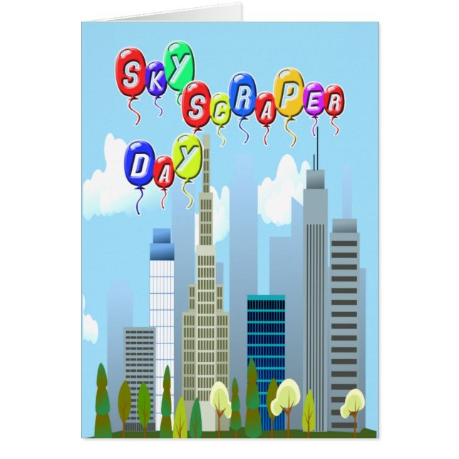 Tall Buildings! Skyscraper Day Hälsningskort (Framsidan)