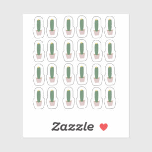 Tall Cactus Poted Botanical Cacti Desert Sticker Klistermärken