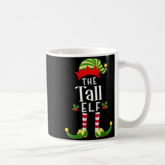 Tall Christmas Elf Matching Pajama X-mas Party  Kaffemugg (Höger)