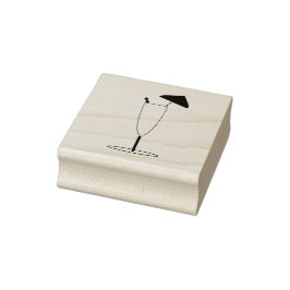 Tall Cocktail med Umbrella Rubber Frimärke Stämpel