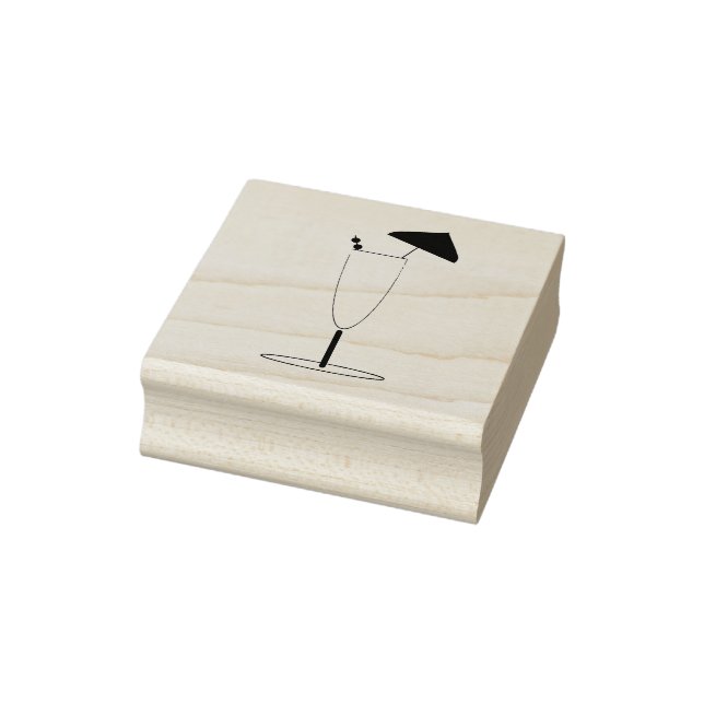 Tall Cocktail med Umbrella Rubber Frimärke Stämpel (Stämpel)