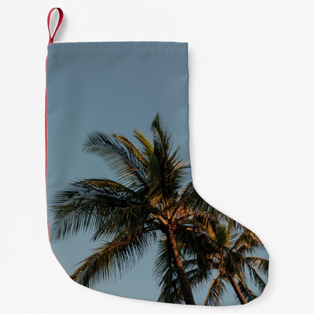 Tall coconut träd liten julstrumpa (Framsidan)