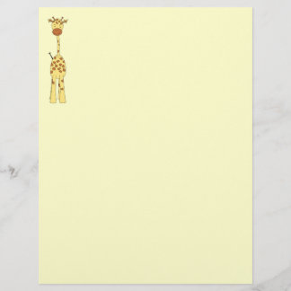 Tall Cute Giraffe. Tecknad Animal.