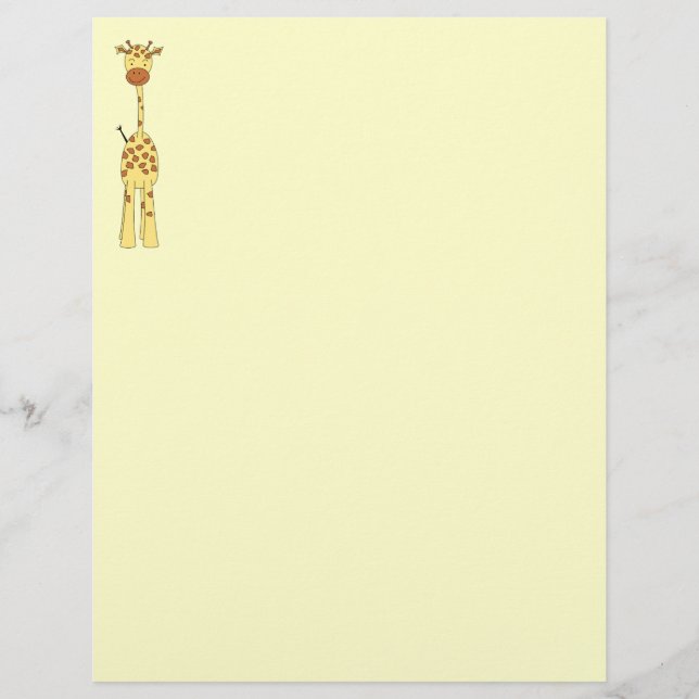 Tall Cute Giraffe. Tecknad Animal. (Framsida)