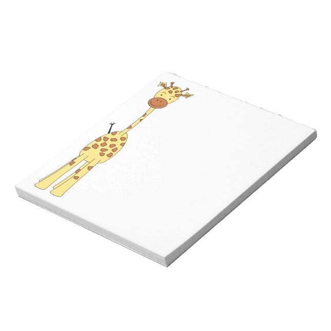 Tall Cute Giraffe. Tecknad Animal. Anteckningsblock (Roterad)