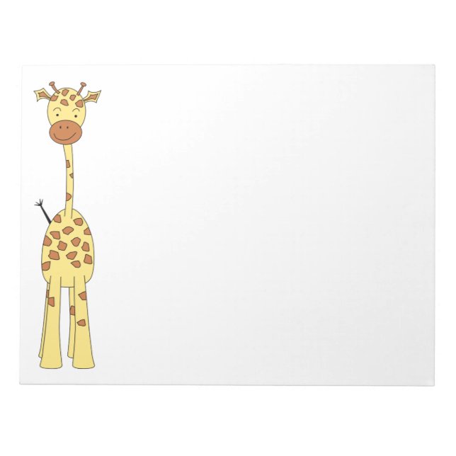 Tall Cute Giraffe. Tecknad Animal. Anteckningsblock (Framsida)