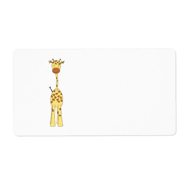 Tall Cute Giraffe. Tecknad Animal. Fraktsedel (Framsidan)