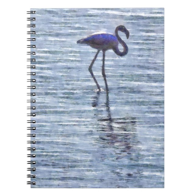 Tall Flamingo Watercolor Anteckningsbok (Framsidan)