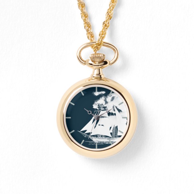 Tall Frakt & Clouds Nautical Armbandsur (Framsida)