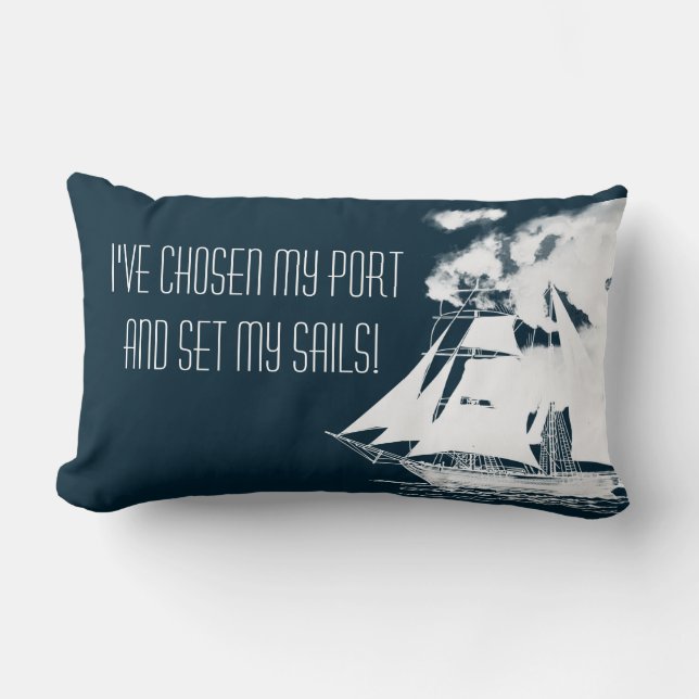 Tall Frakt & Clouds Nautical Lumbarkudde (Framsida)