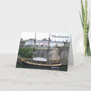 Tall Frakt i Charlestown Harbor Cornwall Card Kort