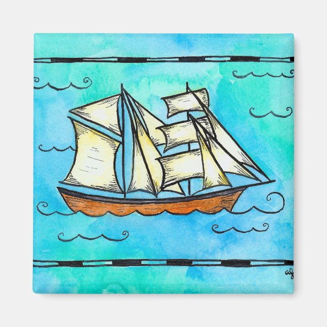 Tall Frakt Magnet - Brigantine Pirat Frakt (Framsidan)