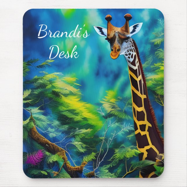 Tall Giraffe i Träd Musmatta (Framsidan)