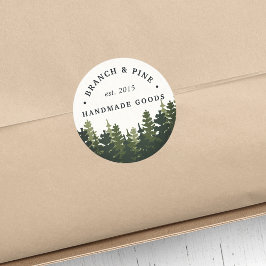 Tall Gräs | Rustic Träd Business Namn Runt Klistermärke