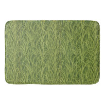 Tall Grönt Grass Mönster Botanical Bath Mat