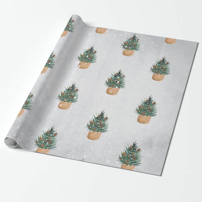 Tall, Kottkott, Snö Semester  Presentpapper (Utrullad)