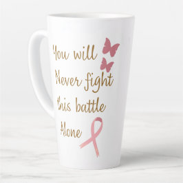 Tall Latte Mugg, Cancer Inspired, Rosa Ribbon Mugg