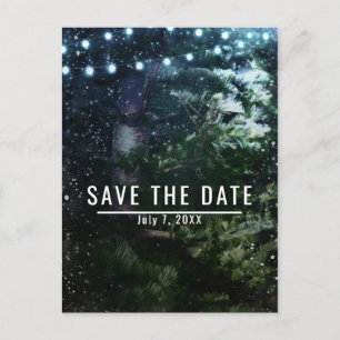 Tall & Ljus Vinterbröllop Save the Date Meddelande Vykort
