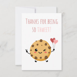 Tall Lodrät Smiling Cookie Teacher Tack Car Kort