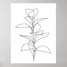 Tall Löv minimal botanisk konst Poster