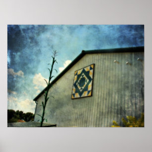 Tall Maj och Barn Quilt, Iowa Poster
