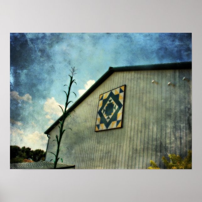 Tall Maj och Barn Quilt, Iowa Poster (Framsidan)