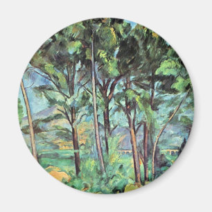 Tall med viadukt av Paul Cezanne, Vintage Art Magnet