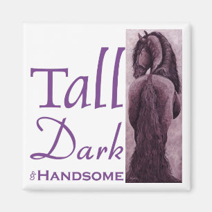 Tall Mörk & handtag - Frisian Horse Magnet