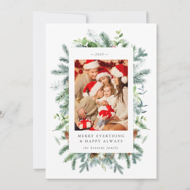 Tall och bär Foto Julkort Ledig julhälsning (Framsida)