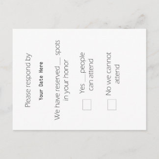 Tall OSA-vykort Inbjudan Vykort