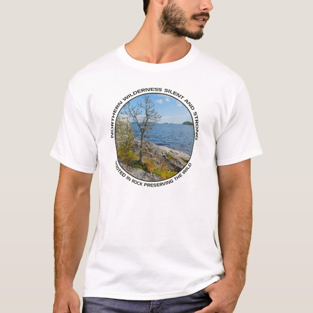 Tall på klippig sjöstrand t shirt (Framsida)