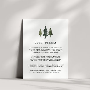 Tall Pines Bröllop Gästinformation Kort