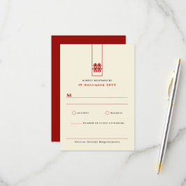 Tall Rectangle Dubbla Happity Chinese Bröllop OSA Kort