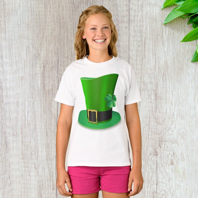 Tall St patricks day Hat Girls T-Shirt (Skapare uppladdad)